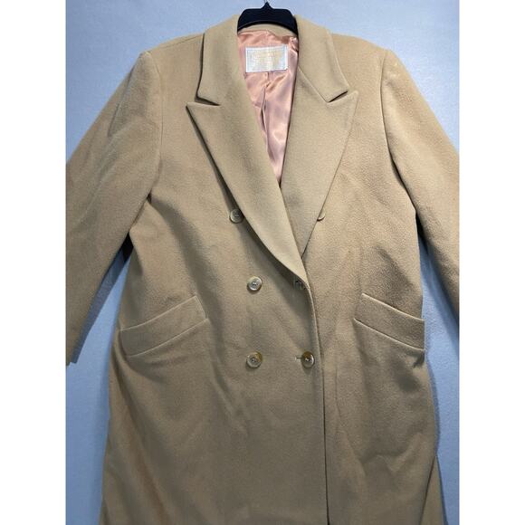 Vintage Pendleton Vintage 100 Virgin Wool Classic Tan Trench Jacket Coat Size 18 - Picture 7 of 9